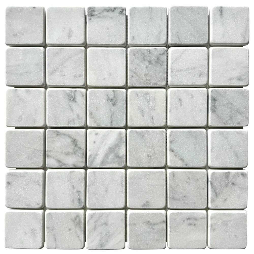ROCK SQUARE 50X50MM BIANCO CARRARA TUMBLED 31*31