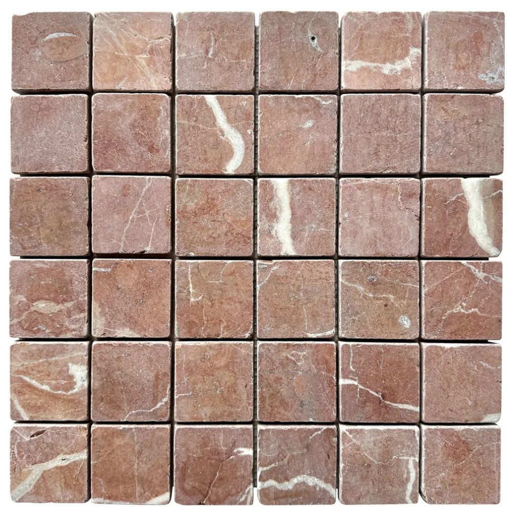 (SAMPLE) ROCK SQUARE 50X50MM ROSSO VERONA TUMBLED 31*31