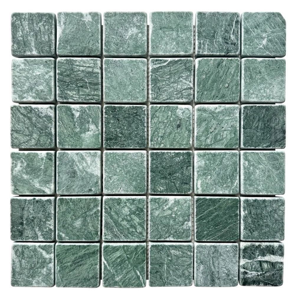 (SAMPLE) ROCK SQUARE 50X50MM TAJ GREEN TUMBLED 31*31
