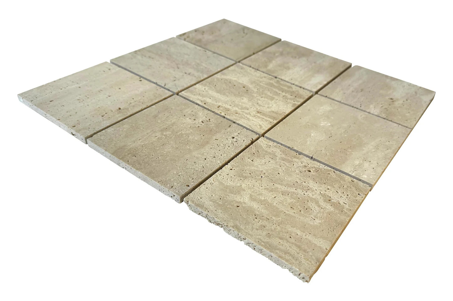 ROCK SQUARE TRAVERTINE BEIGE TUMBLED 10*10