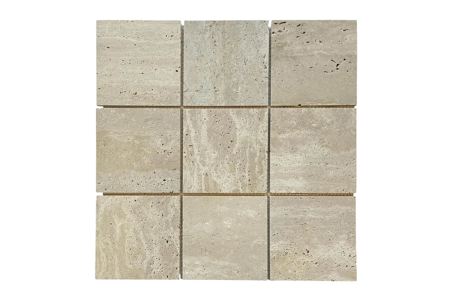 (SAMPLE) ROCK SQUARE TRAVERTINE BEIGE TUMBLED 10*10